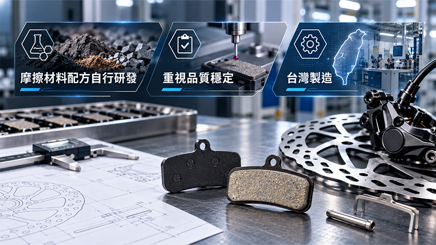 自行車來令片摩擦材料研發、品質穩定與台灣製造