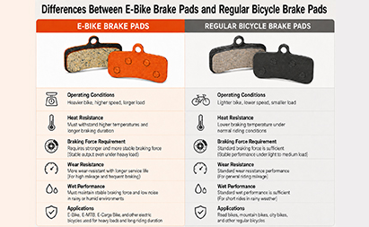 Pastillas de freno para bicicletas eléctricas frente a pastillas de freno para bicicletas convencionales: lo que los fabricantes de equipos originales y las marcas de bicicletas deben saber.